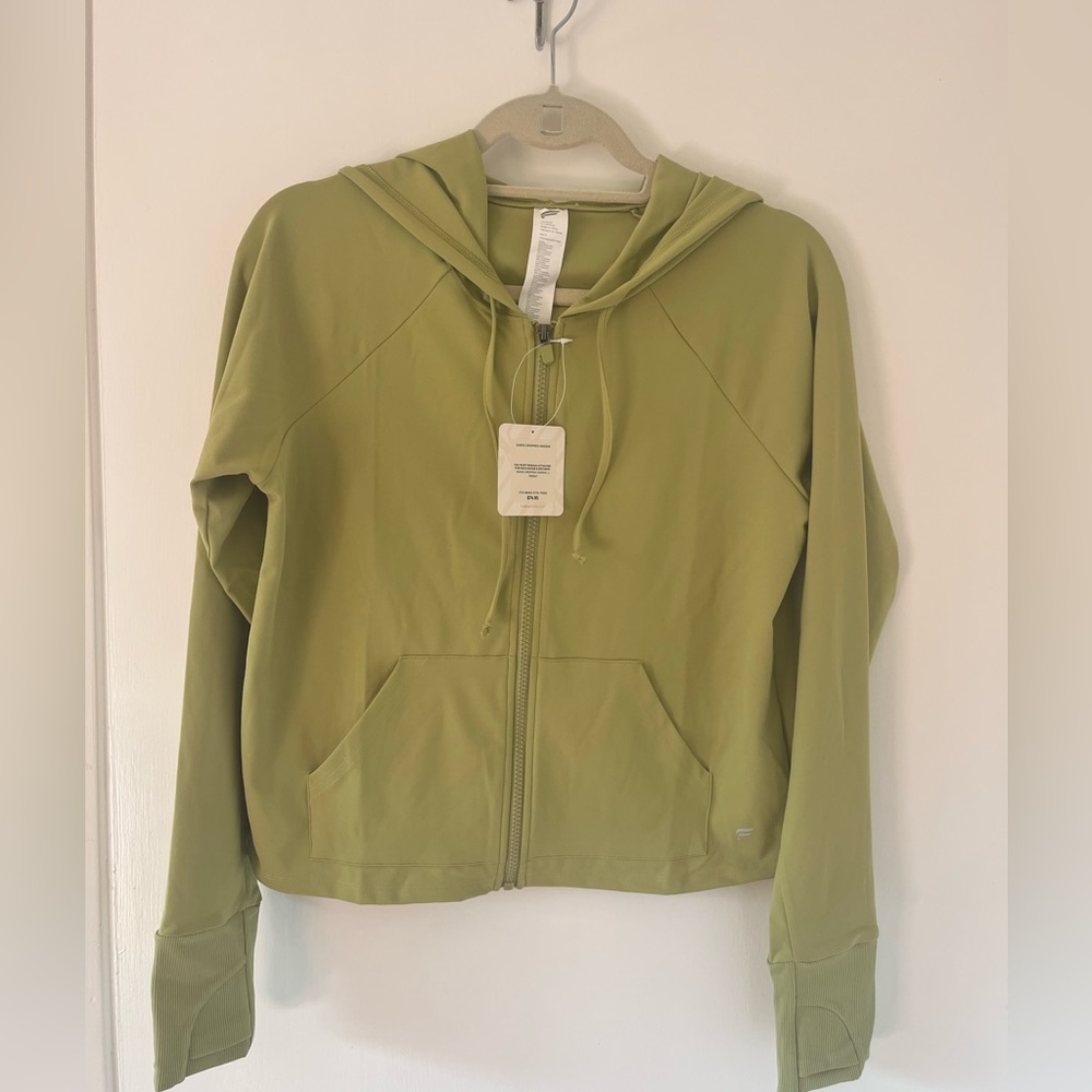 Fabletics oasis cropped hoodie/ moss green/ L: $45 OBO